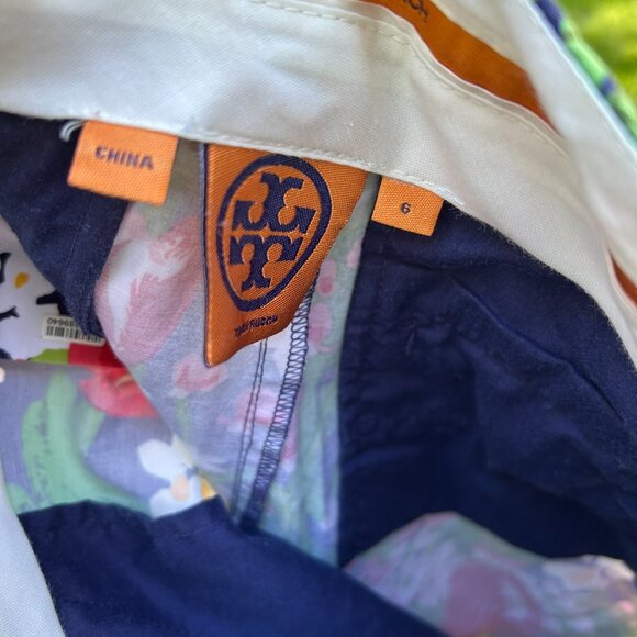 Tory Burch Tulip Print Bermuda Shorts Size 6 Floral Spring Chic - Picture 2 of 16